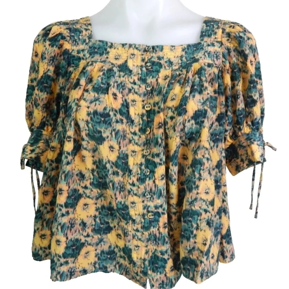 Ulla Johnson Lorraine Begonia Floral Silk Blouse